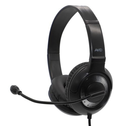 AVID AE-55 USB Headset With 270 Degree Rotating Adjustable Boom Microphone, Black